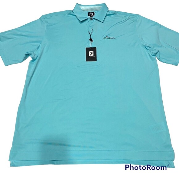 FootJoy Other - Footjoy Polo Golf Shirt Performance Stretch Sz 2XL Aqua Blue LA City Golf